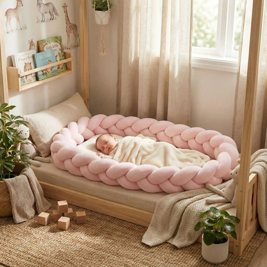 Tour de lit bebe - Tresse rose - Univers de Bibou